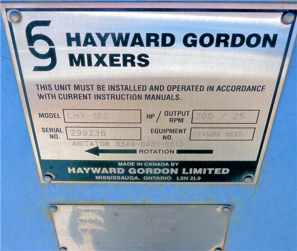 Unused Hayward Gordon Model Lhx-160c Agitator)